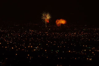 City Lights and Occasional Fireworks - View from Casa Cielo